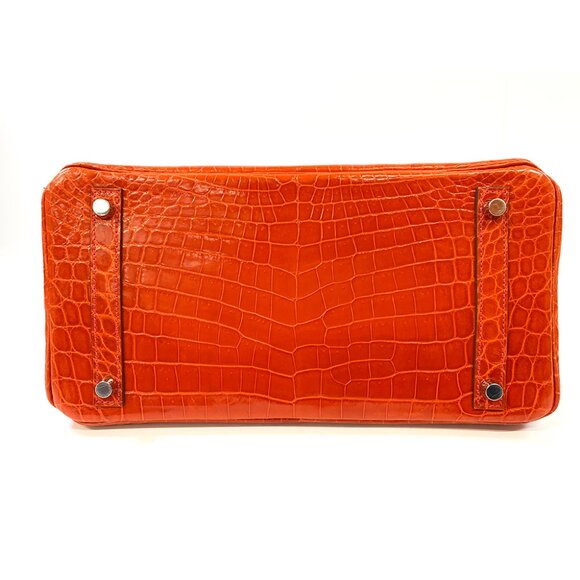 Hermès Birkin 30cm – Geranium Niloticus Crocodile – Palladium Hardware - Picture 4 of 7